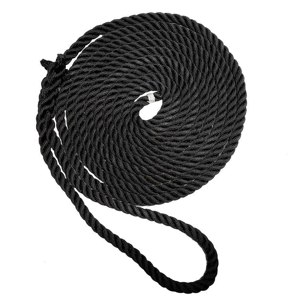 New England Ropes New England Ropes 5/8" X 15' Premium Nylon 3 Strand Dock Line - Black Anchoring & Docking