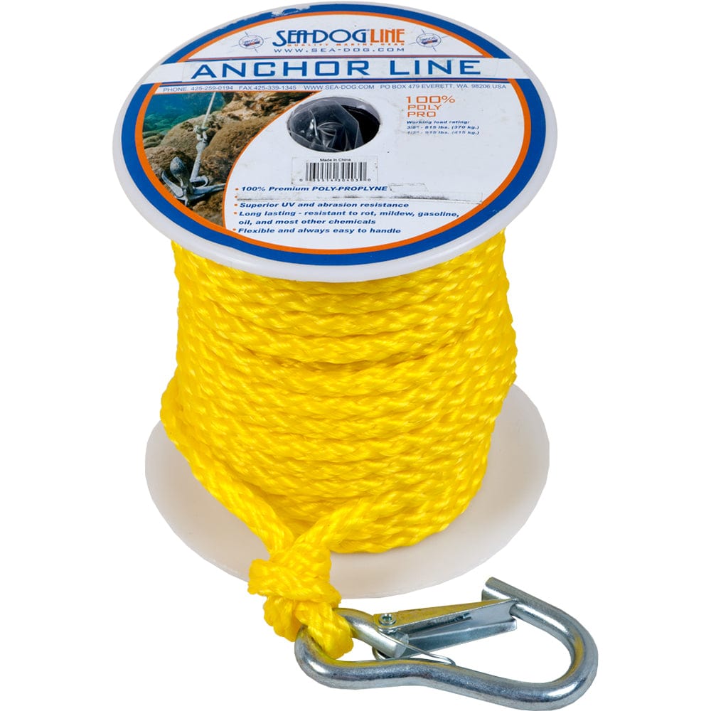 Sea-Dog Sea-Dog Poly Pro Anchor Line w/Snap - 3/8" x 100' - Yellow Anchoring & Docking