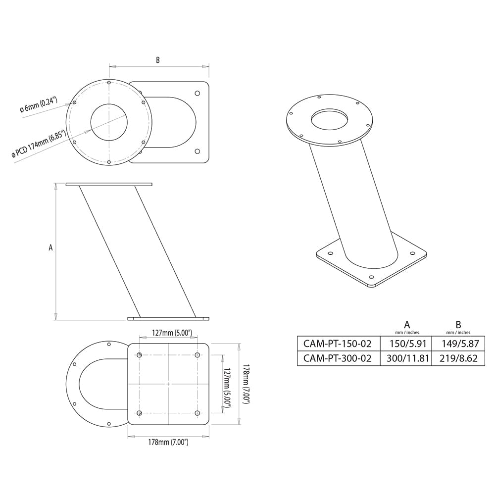 Scanstrut Scanstrut 12" Aluminum PowerTower® f/Cameras & Searchlights Boat Outfitting