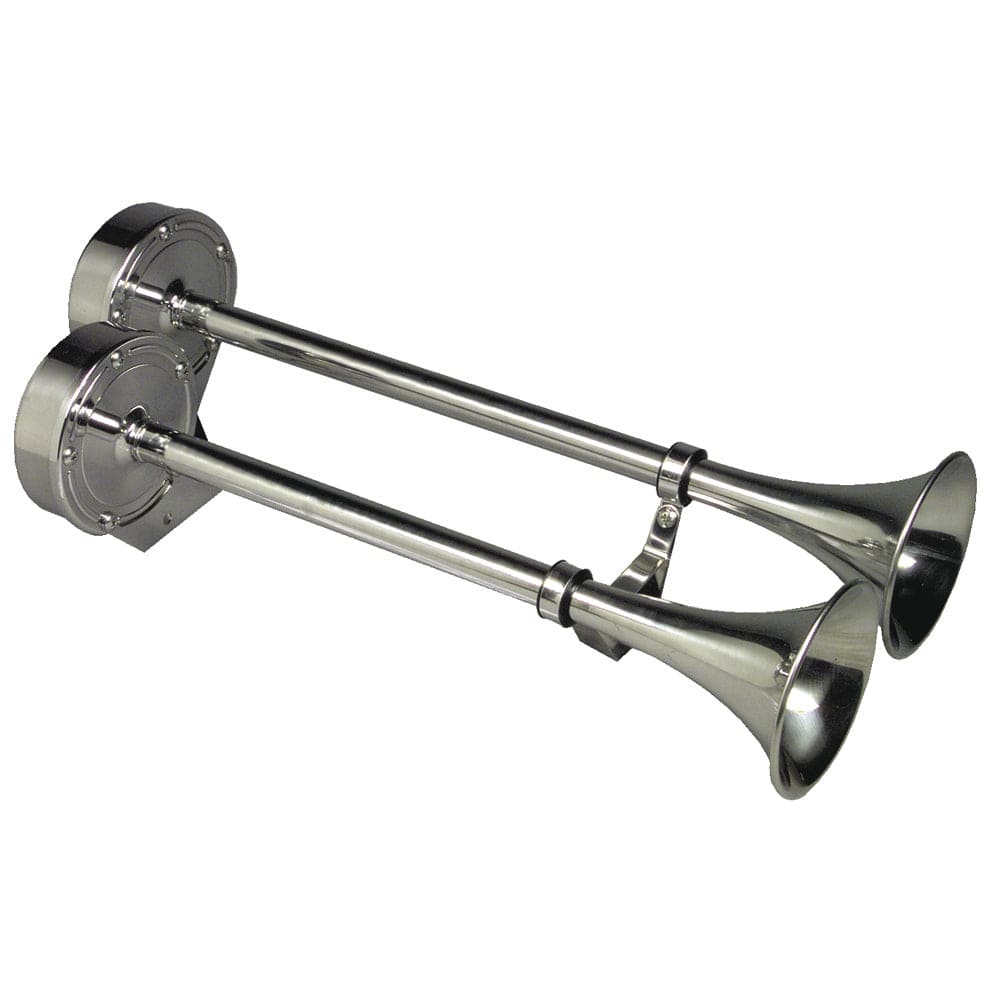 Schmitt & Ongaro Marine Schmitt & Ongaro Deluxe All-Stainless Dual Trumpet Horn - 12V Boat Outfitting