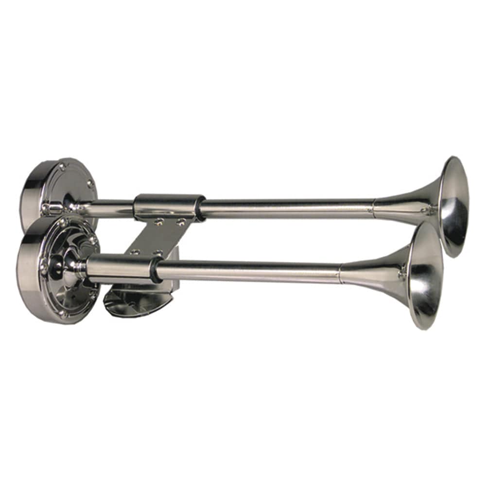 Schmitt & Ongaro Marine Schmitt & Ongaro Deluxe All-Stainless Shorty Dual Trumpet Horn - 12V Boat Outfitting