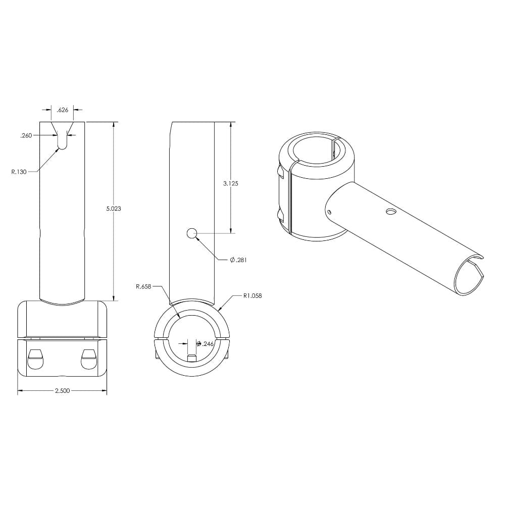 TACO Marine TACO ShadeFin Fixed Clamp-On Mount Boat Outfitting