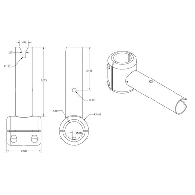 TACO Marine TACO ShadeFin Fixed Clamp-On Mount Boat Outfitting