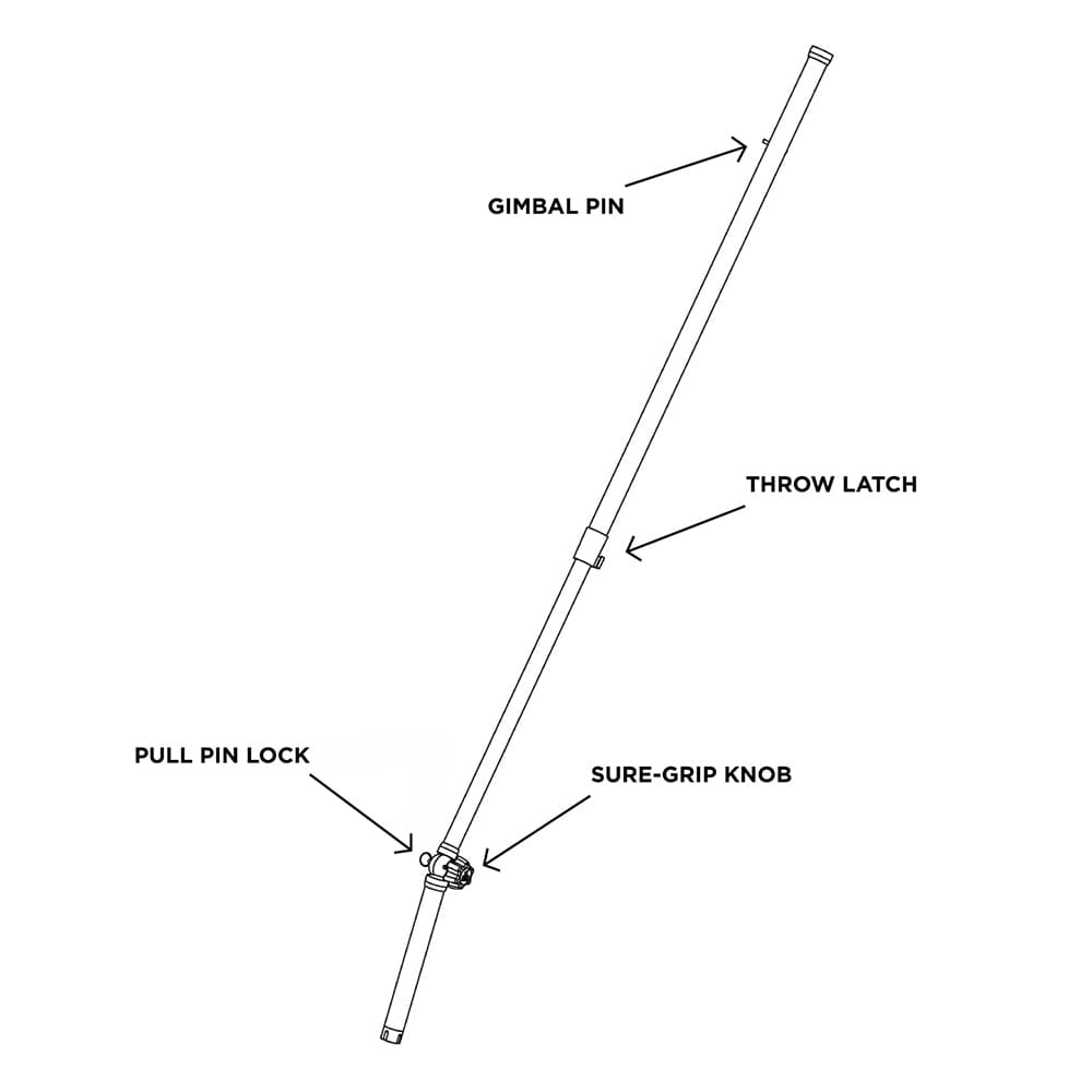 TACO Marine TACO ShadeFin™ Telescopic Rod Holder Mount Boat Outfitting