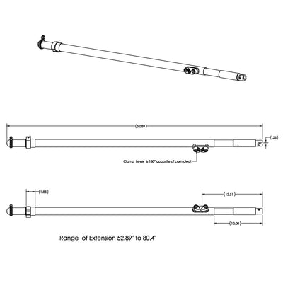 TACO Marine TACO Tele-Sun Carbon Fiber Shade Pole w/Carry Bag Boat Outfitting