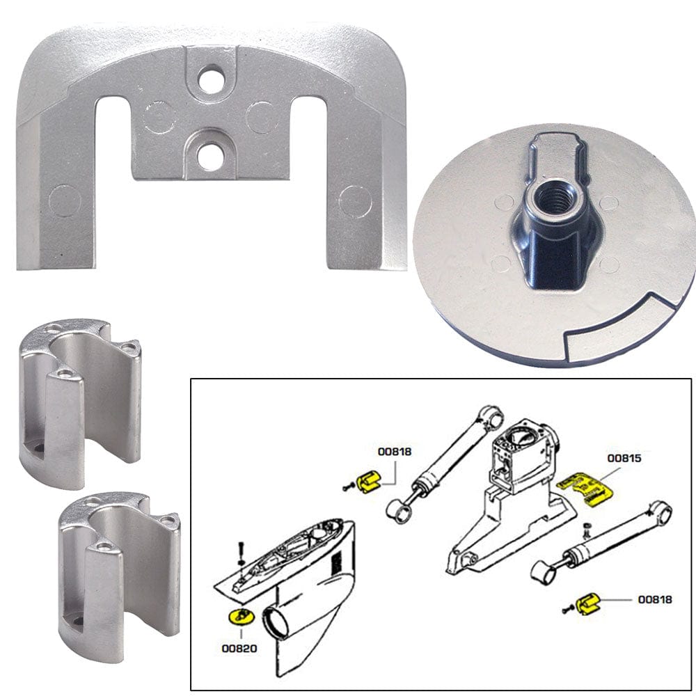 Tecnoseal Tecnoseal Anode Kit w/Hardware - Mercury Bravo 2-3 - Zinc Boat Outfitting