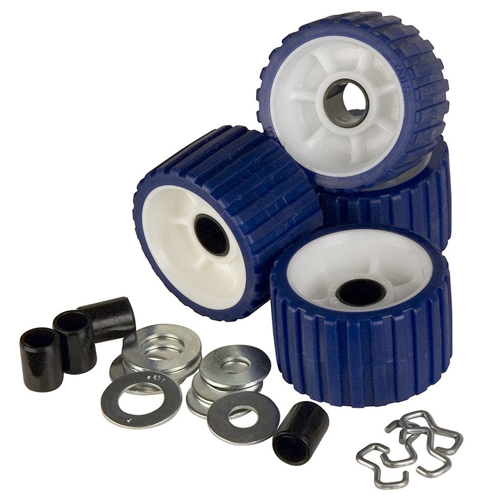 C.E. Smith C.E. Smith Ribbed Roller Replacement Kit - 4-Pack - Blue Trailering