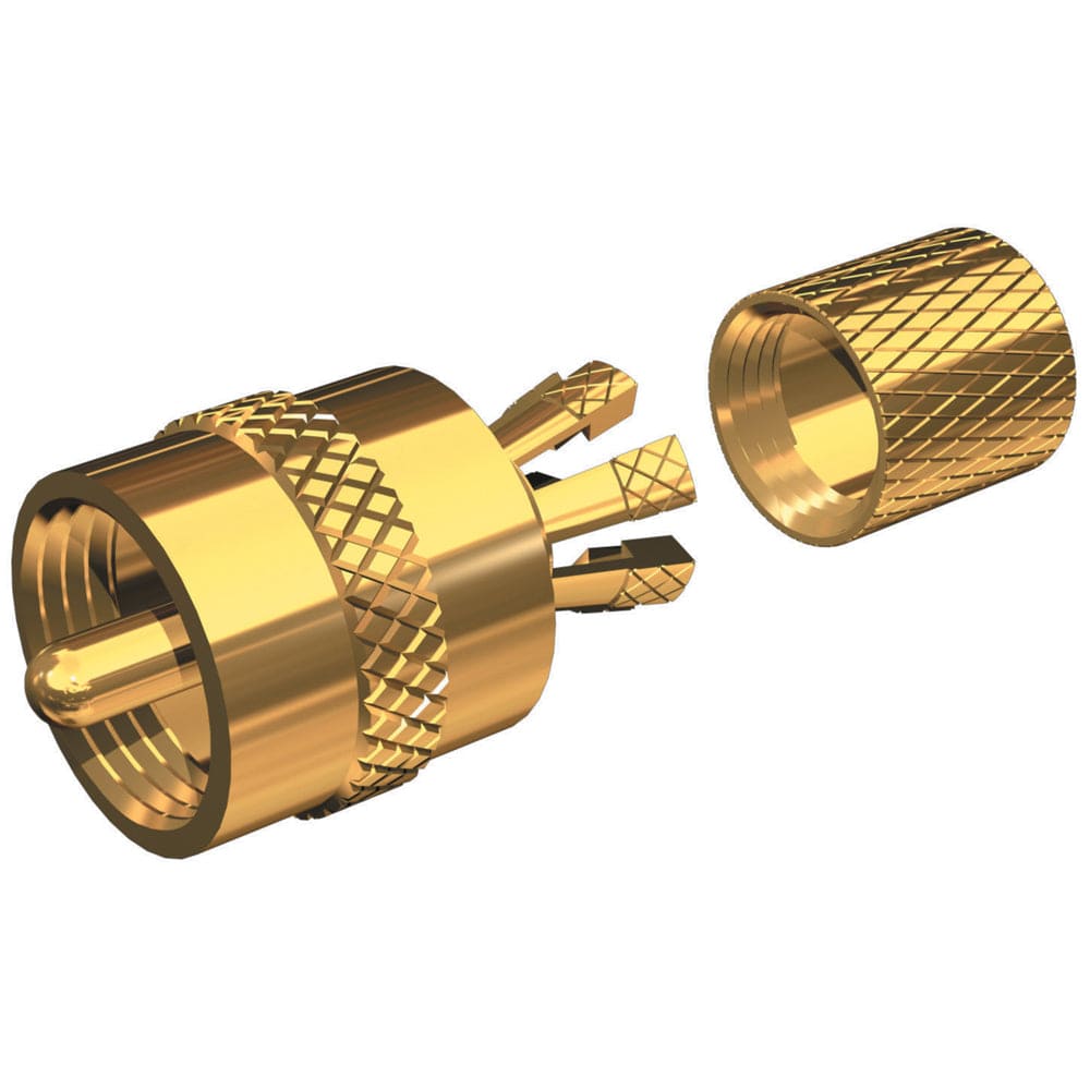 Shakespeare Shakespeare PL-259-CP-G - Solderless PL-259 Connector for RG-8X or RG-58/AU Coax - Gold Plated Communication