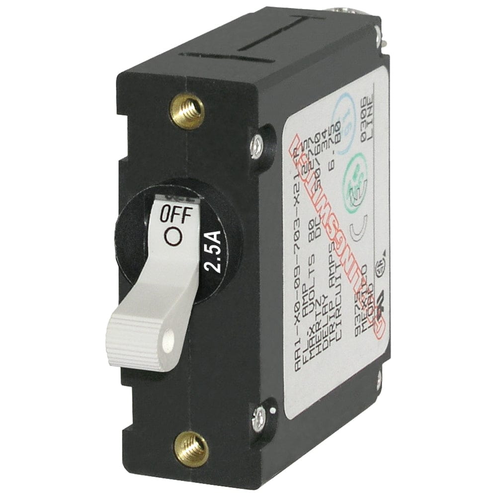 Blue Sea Systems Blue Sea 7917 A-Series White Toggle Circuit Breaker - Single Pole 2.5A Electrical