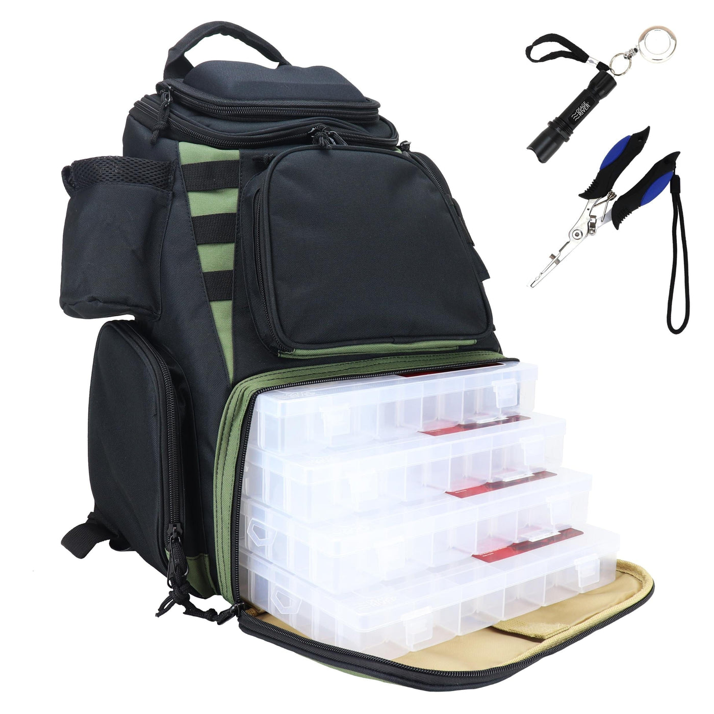 Osage River Osage River ULTIMATE Fishing Tackle Backpack w Tools 4 Tackle Box Medium Fishing