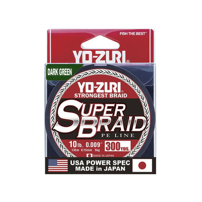 Yo-Zuri Yo-Zuri Super Braid 300 yard Spool Spool Dark Green / 10 LB Fishing