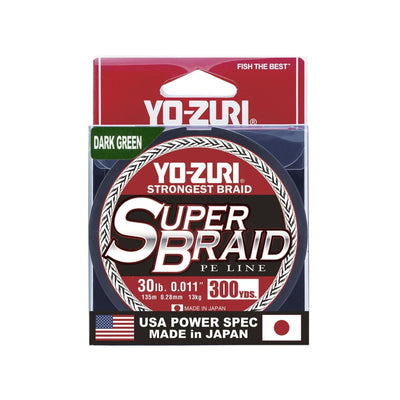 Yo-Zuri Yo-Zuri Super Braid 300 yard Spool Spool Dark Green / 30 LB Fishing