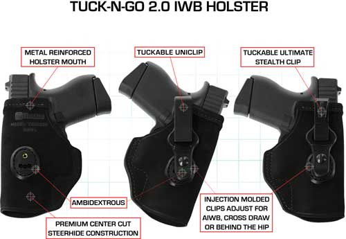 Galco Galco Tuck-n-go Itp Holster - Ambi Leather 1911 5" Black Holsters And Related Items