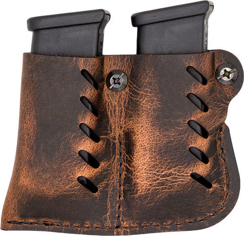 VersaCarry Versacarry Leather Dbl Mag Pch - Double Stack Distressed Brn Holsters And Related Items