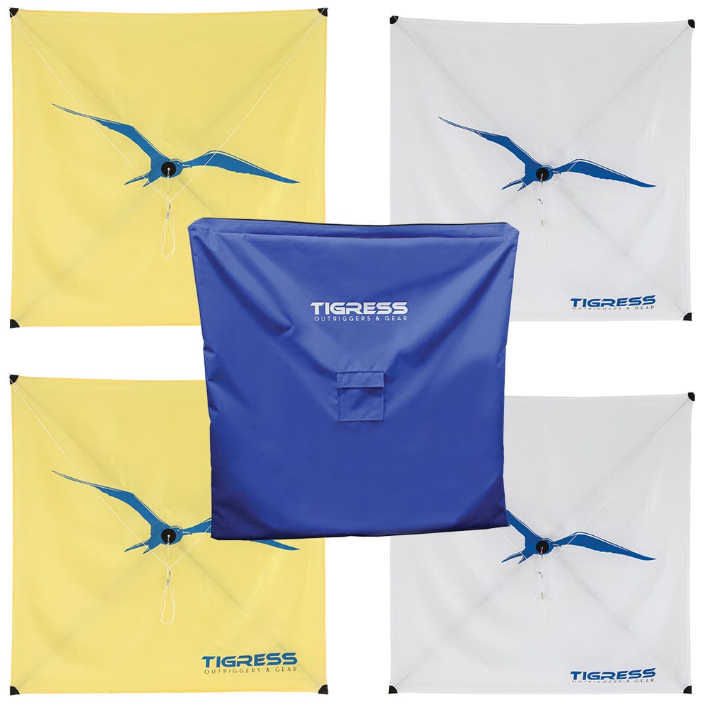 Tigress Tigress Kite Kit - 2-All Purpose Yellow, 2-Specialty White & Storage Bag Hunting & Fishing