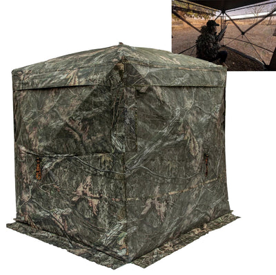 OUTDOOR PRODUCT INNOVATIO Rhino Blinds Hybrid R180 See Through Mossy Oak Break-Up Country 150 Denier/Mesh 58" x 58" 66" High; R180MOC Hunting