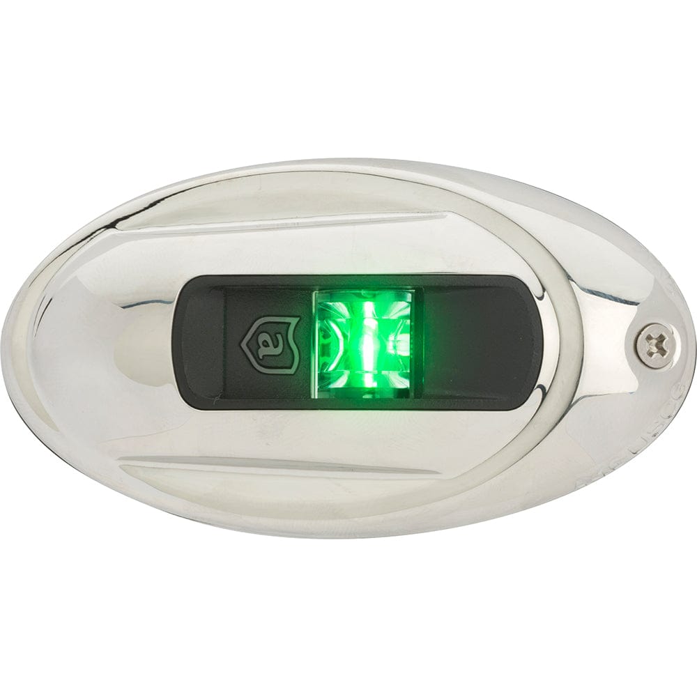 Attwood Marine Attwood LightArmor Vertical Surface Mount Navigation Light - Oval - Starboard (green) - Stainless Steel - 2NM Lighting