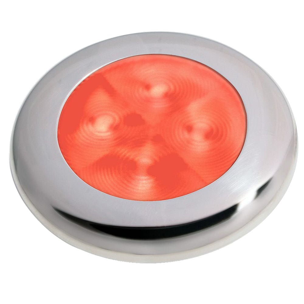 Hella Marine Hella Marine Slim Line LED 'Enhanced Brightness' Round Courtesy Lamp - Red LED - Stainless Steel Bezel - 12V Lighting