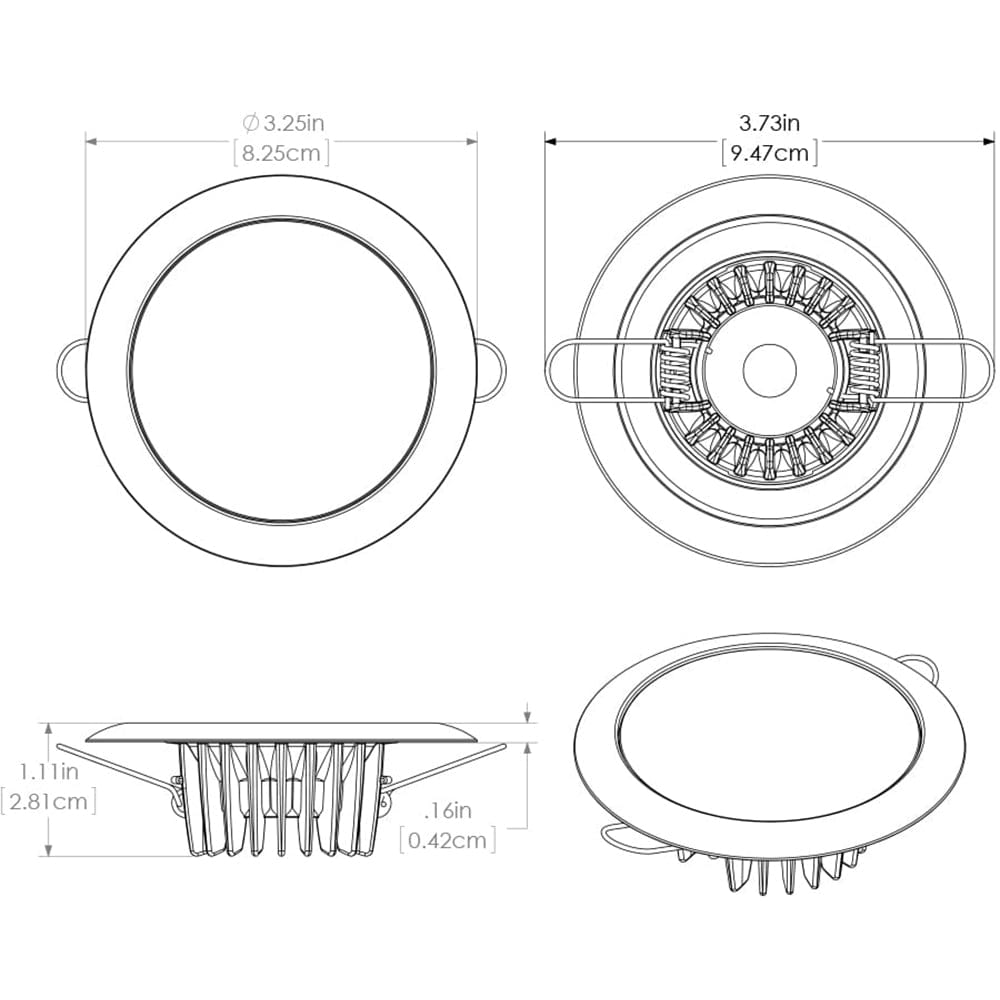 Lumitec Lumitec Mirage - Flush Mount Down Light - Glass Finish/No Bezel - Warm White Dimming Lighting