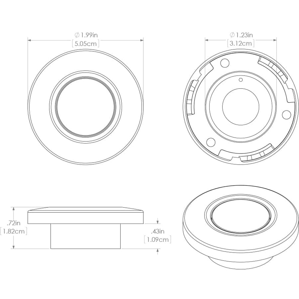 Lumitec Lumitec Orbit - Flush Mount Down Light - White Finish - White Non-Dimming Lighting