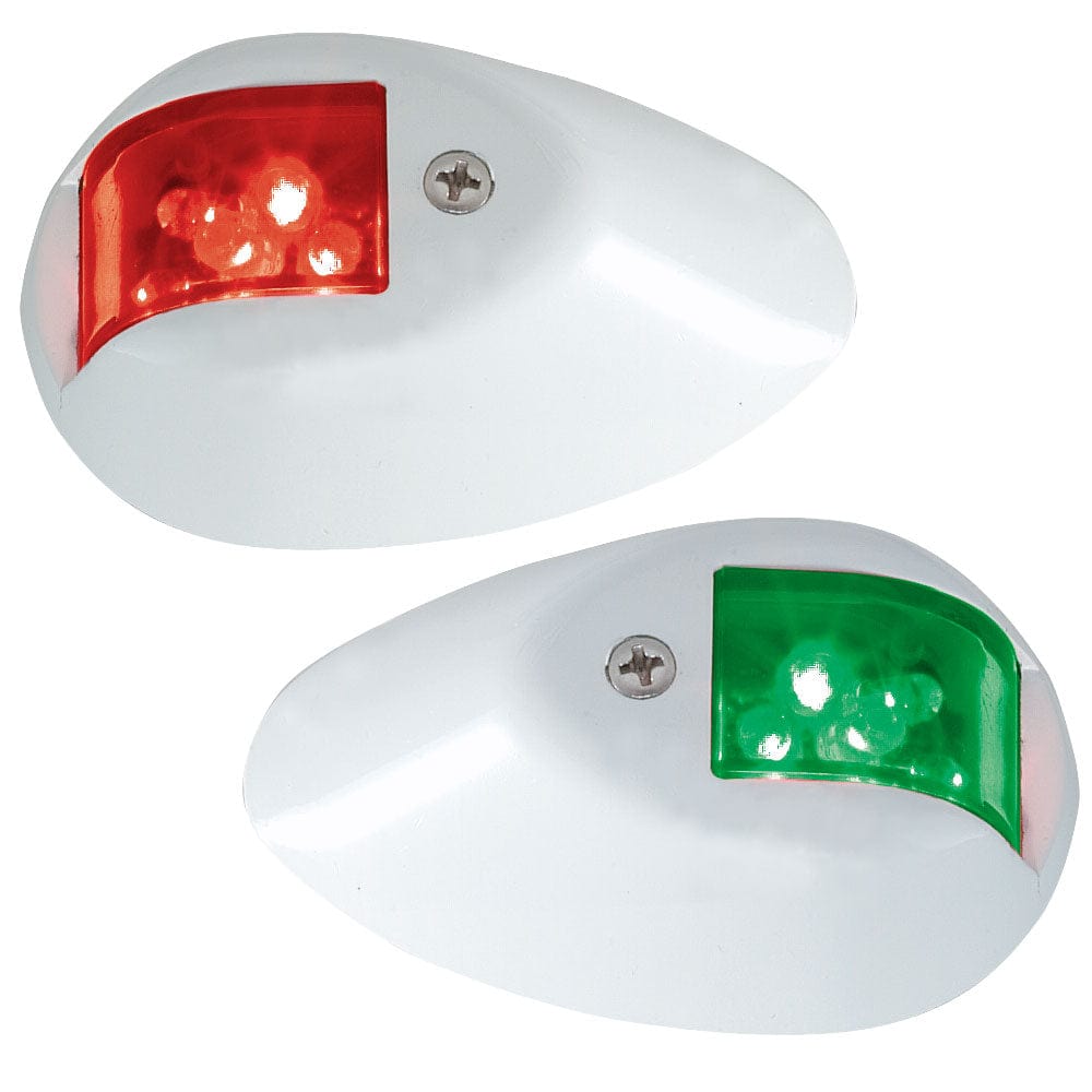 Perko Perko LED Side Lights - Red/Green - 12V - White Epoxy Coated Housing Lighting