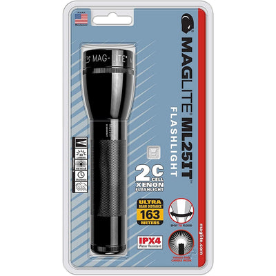 Maglite Maglite ML25IT C Black Incandescent Flashlight 2-Cell Lights