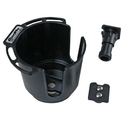 Scotty Scotty Cup Holder w/Rod Hldr Post and Bulkhead/Gnnel Mnt Blk Black Marine And Water Sports