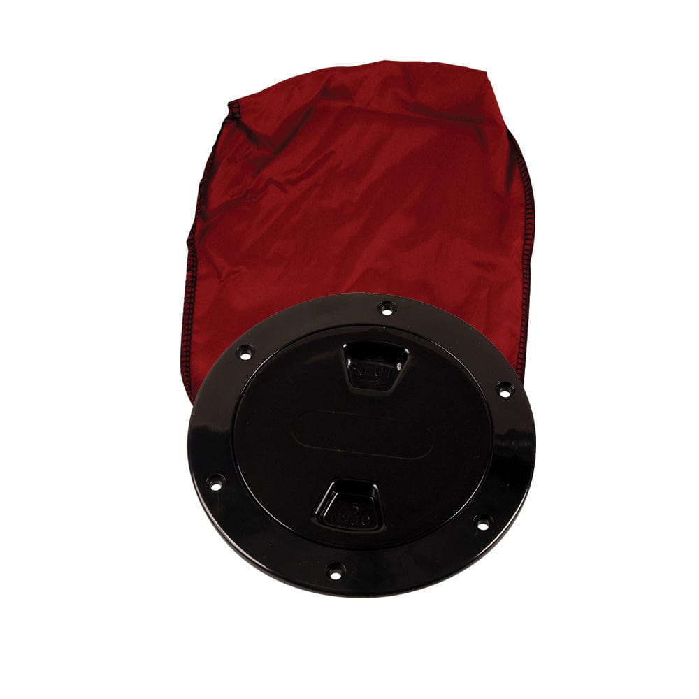 Beckson Marine Beckson 4" Stow-Away Deck Plate - Black w/12" Bag Marine Hardware