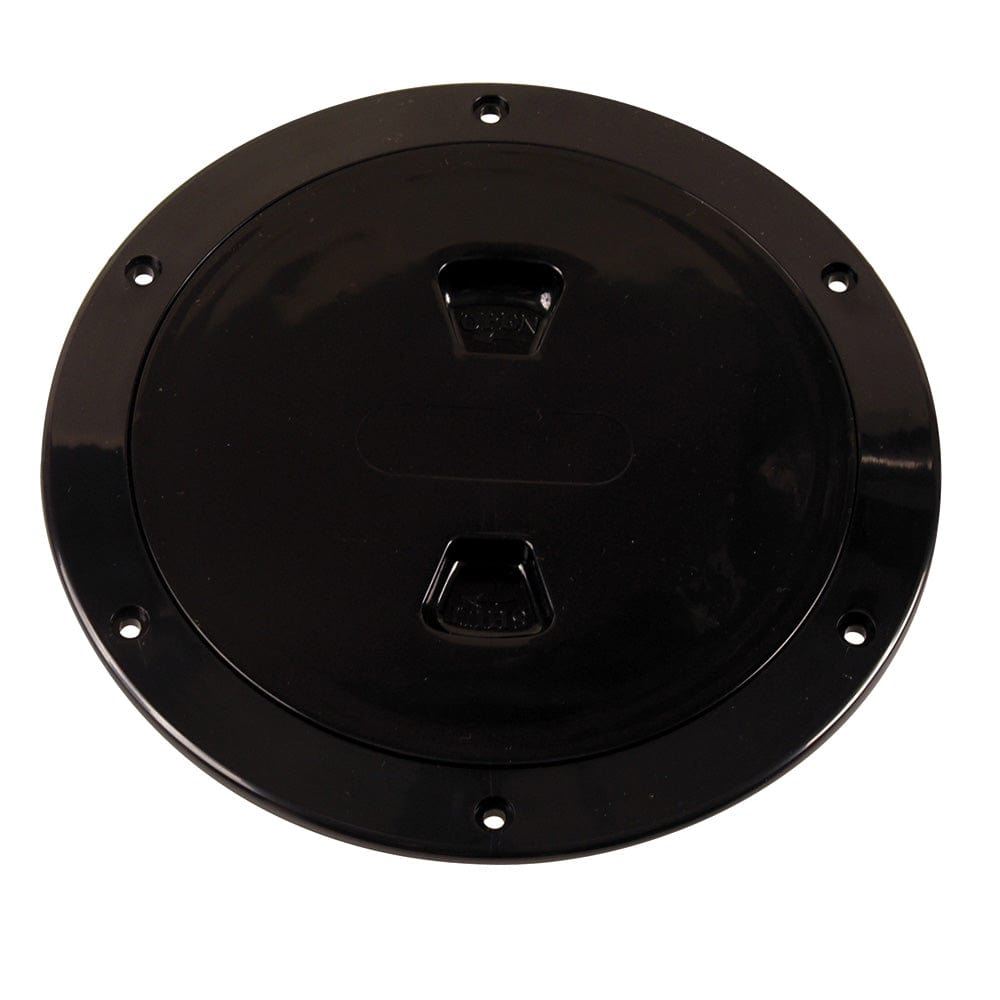 Beckson Marine Beckson 6" Smooth Center Screw-Out Deck Plate - Black Marine Hardware