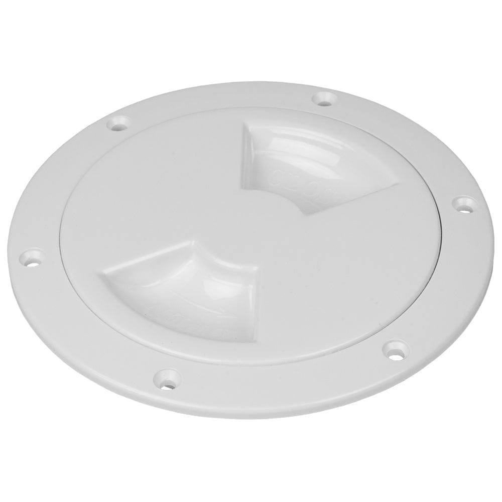 Sea-Dog Sea-Dog Quarter-Turn Smooth Deck Plate w/Internal Collar - White - 4" Marine Hardware