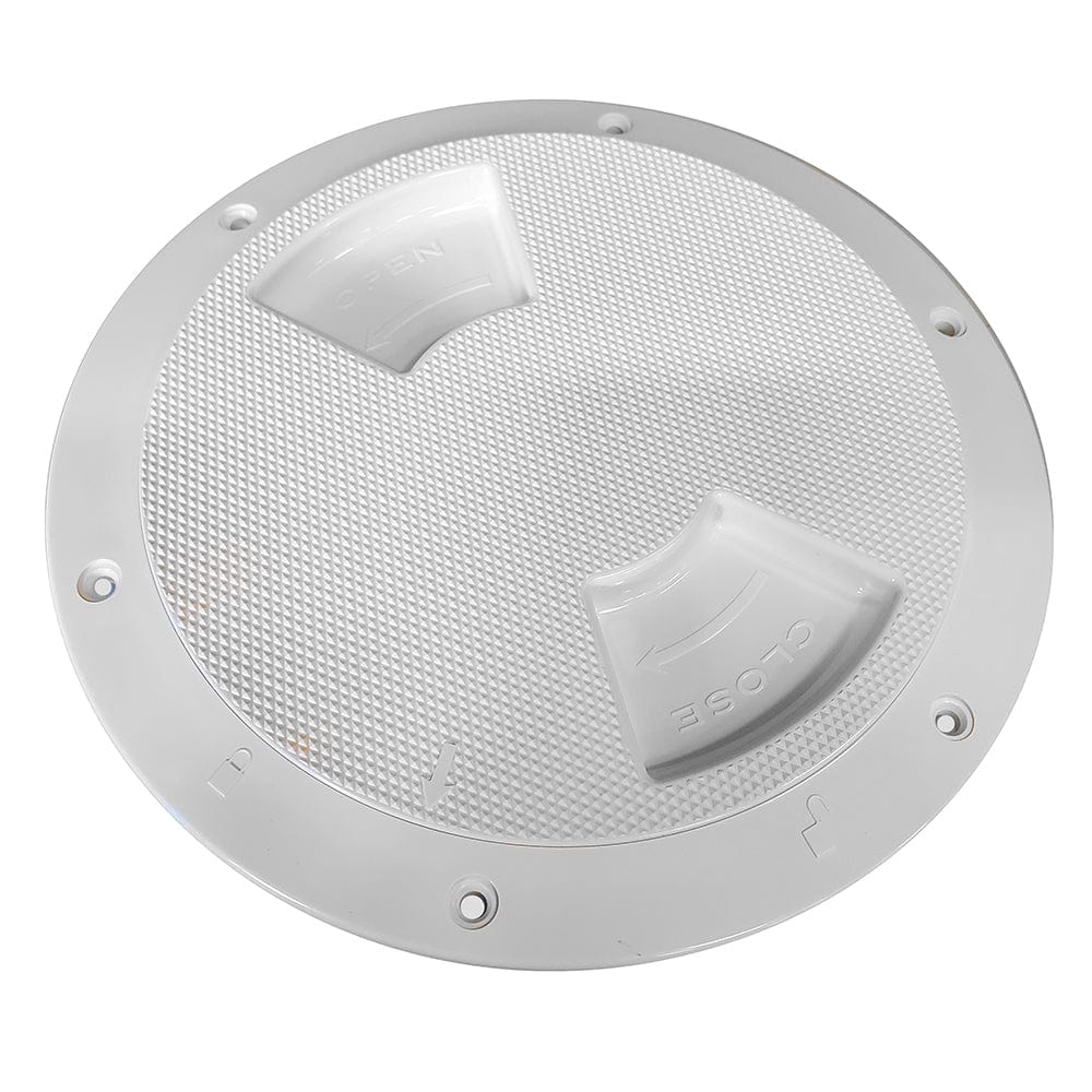 Sea-Dog Sea-Dog Quarter-Turn Textured Deck Plate w/Internal Collar - White - 6" Marine Hardware