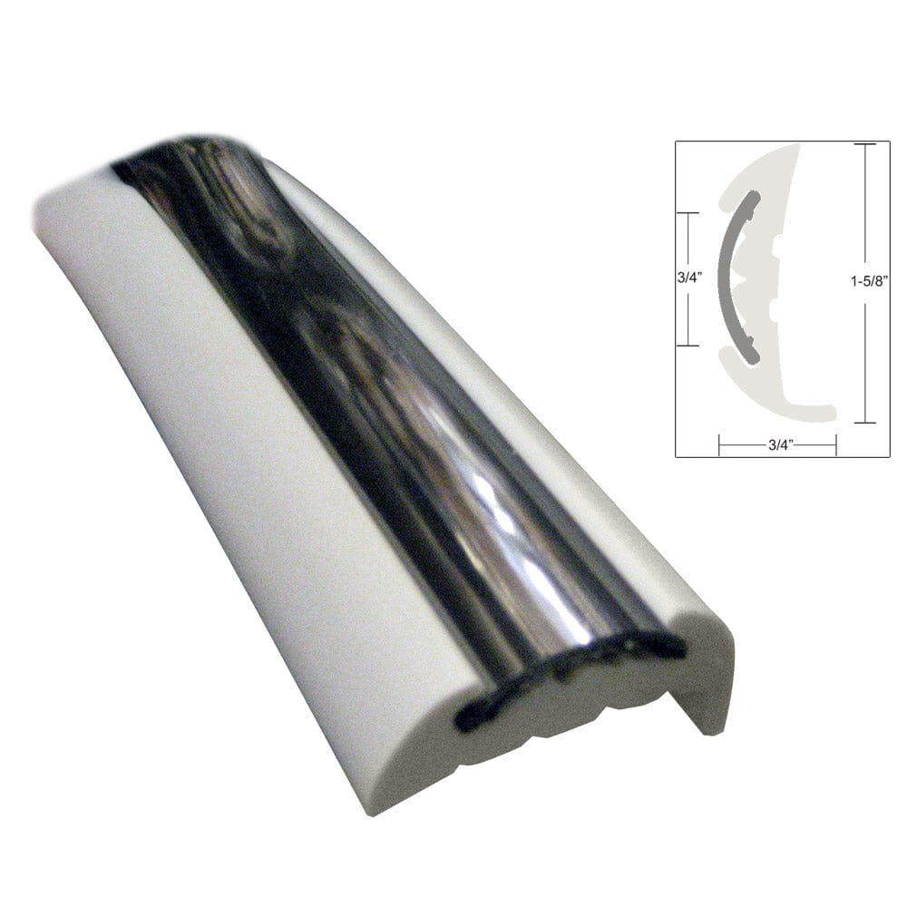 TACO Marine TACO Semi-Rigid Rub Rail Kit - White w/Flex Chrome Insert - 70' Marine Hardware