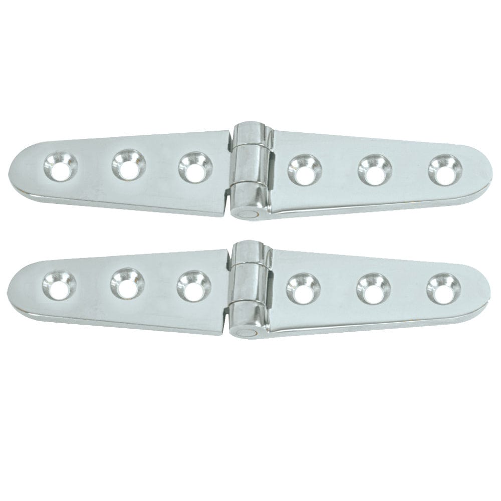 Whitecap Whitecap Strap Hinge - CP/Brass - 6" x 1-1/8" - Pair Marine Hardware