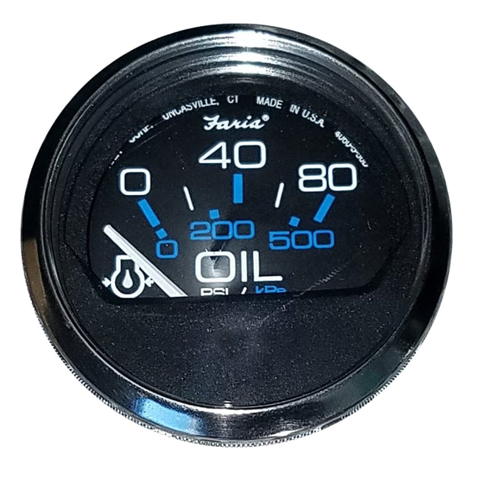 Faria Beede Instruments Faria Chesapeake Black 2" Oil Pressure Gauge (80 PSI) Marine Navigation & Instruments