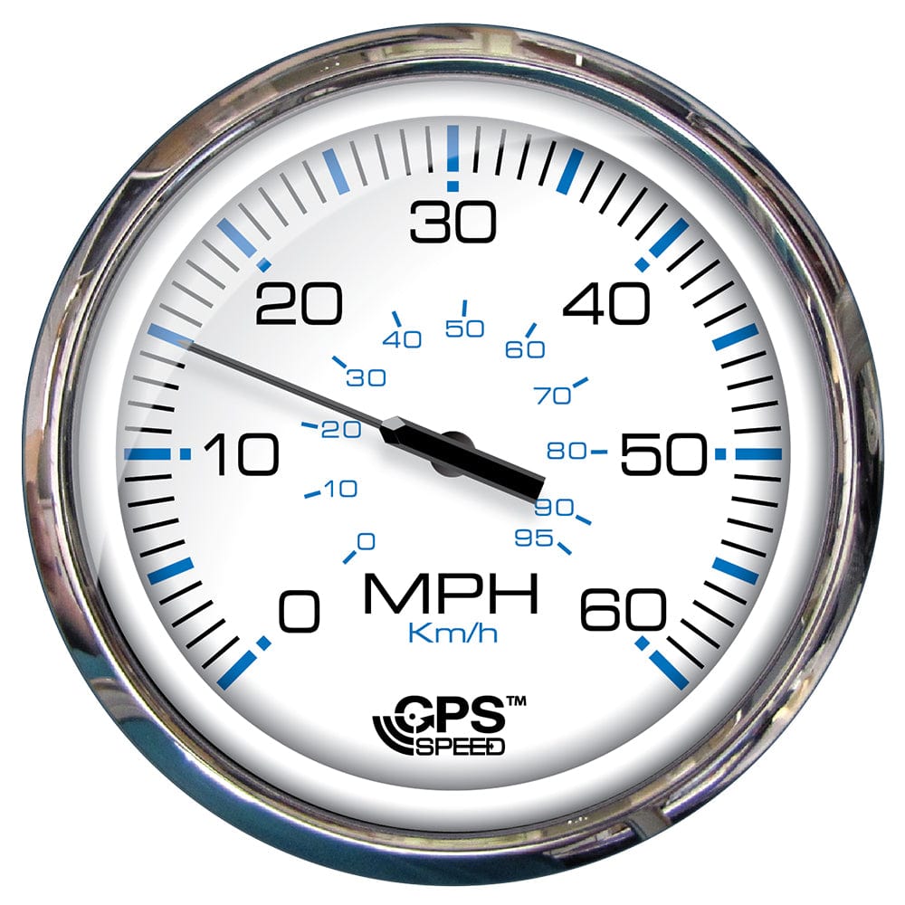 Faria Beede Instruments Faria Chesapeake White SS 5" Speedometer - 60 MPH (GPS)(Studded) Marine Navigation & Instruments