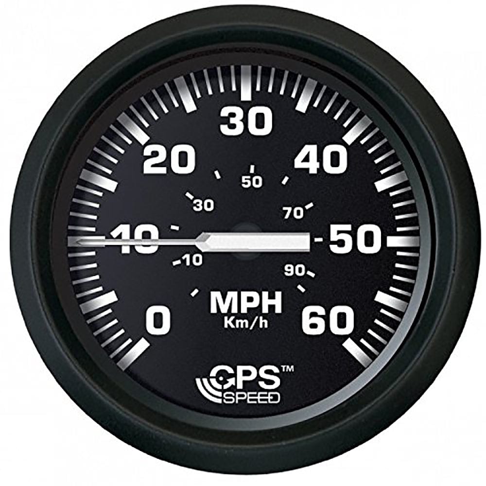 Faria Beede Instruments Faria Euro Black 4" Speedometer 60MPH (GPS) Marine Navigation & Instruments