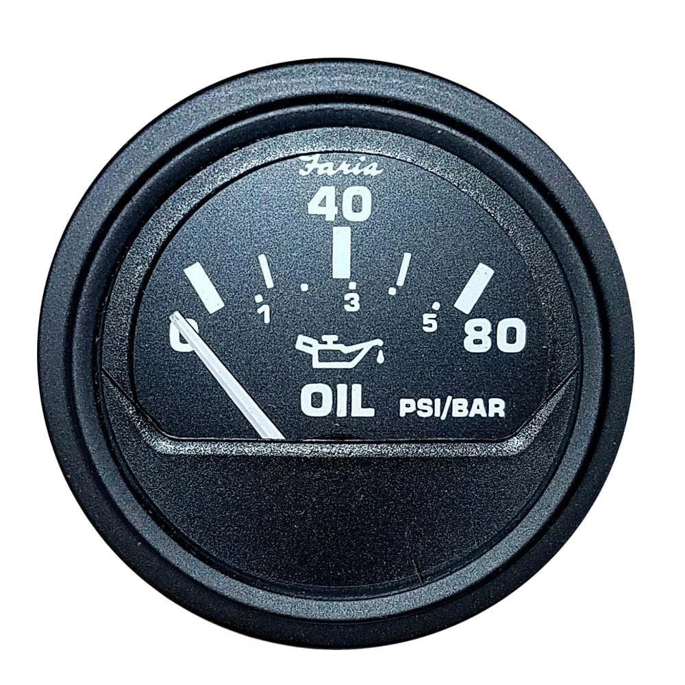 Faria Beede Instruments Faria Heavy-Duty 2" Oil Pressure Gauge (80PSI) - Black Marine Navigation & Instruments