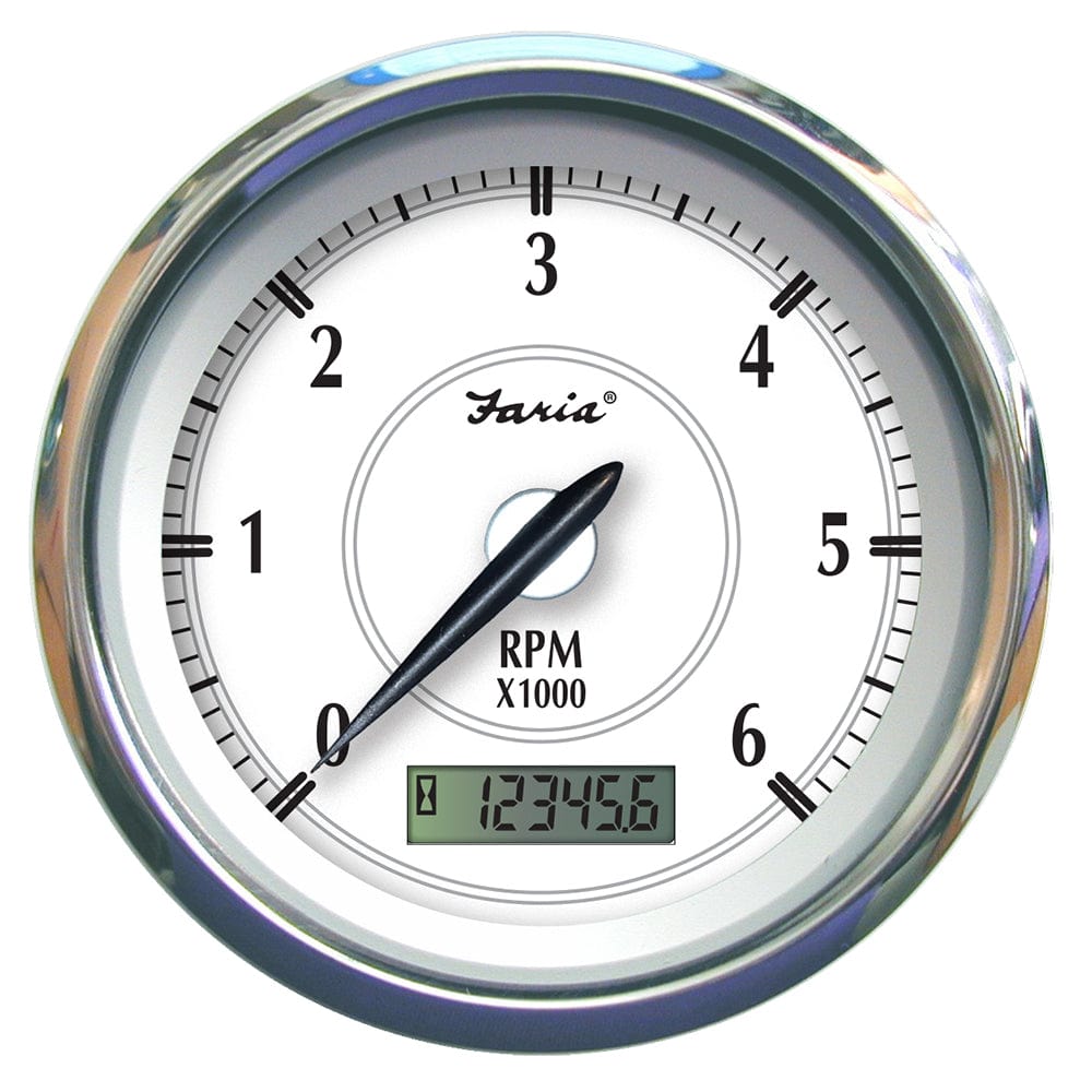 Faria Beede Instruments Faria Newport SS 4" Tachometer w/Hourmeter f/Gas Inboard - 6000 RPM Marine Navigation & Instruments