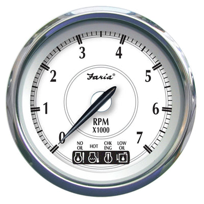 Faria Beede Instruments Faria Newport SS 4" Tachometer w/System Check Indicator f/Johnson/Evinrude Gas Outboard - 7000 RPM Marine Navigation & Instruments