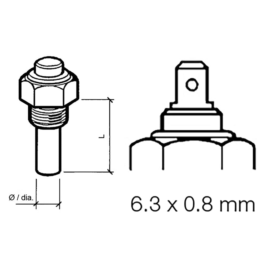 Veratron Veratron Engine Oil Temperature Sensor - Single Pole, Common Ground - 50-150°C/120-300°F - 6/24V - M14 x 1.5 Thread Marine Navigation & Instruments