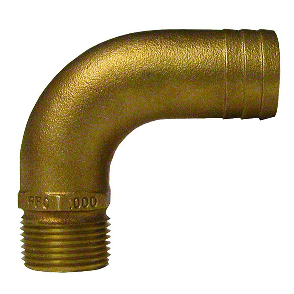 GROCO GROCO 3/4" NPT x 1" ID Bronze Full Flow 90° Elbow Pipe to Hose Fitting Marine Plumbing & Ventilation