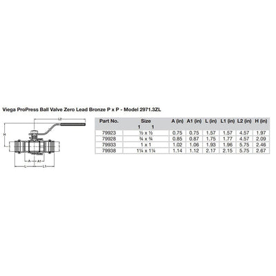 Viega Viega ProPress 1" Zero Lead Bronze Ball Valve w/Stainless Stem - Double Press Connection - Smart Connect Technology Marine Plumbing & Ventilation