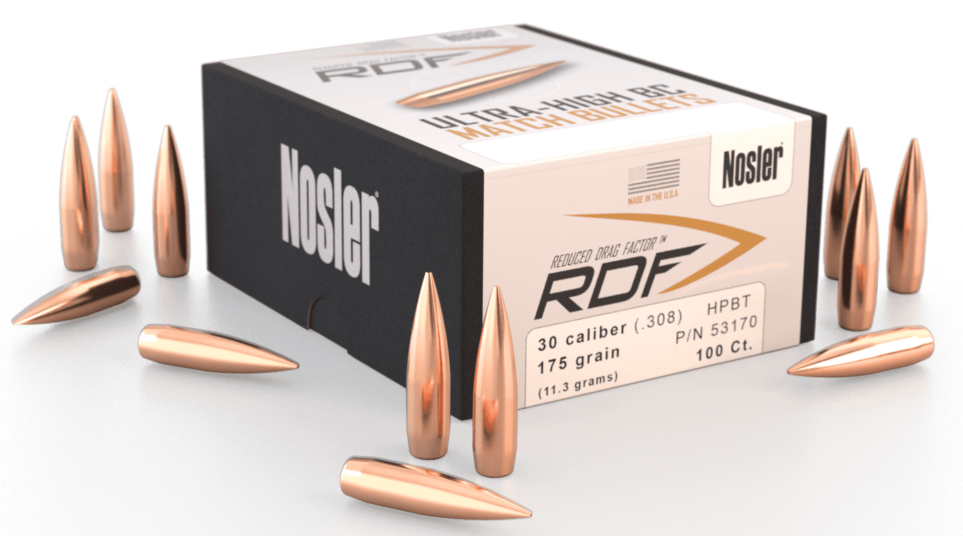 Nosler Bullets Nosler Bullets 30 Cal .308 - 175gr Rdf Hpbt 100ct Reloading Components