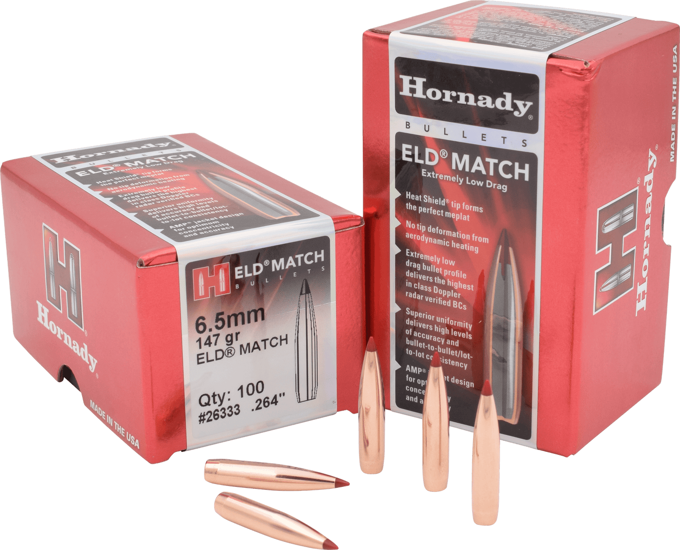 Hornady Hornady Eld Match Bullets 6.5mm .264 147 Gr. Eld Match 100 Box Reloading
