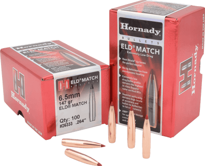 Hornady Hornady Eld Match Bullets 6.5mm .264 147 Gr. Eld Match 100 Box Reloading