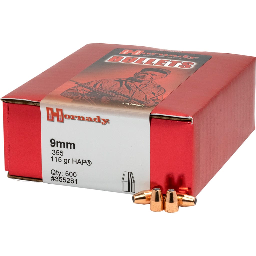 Hornady Hornady Hap Bullets 9mm .355 115 Gr. Hap 500 Box Reloading