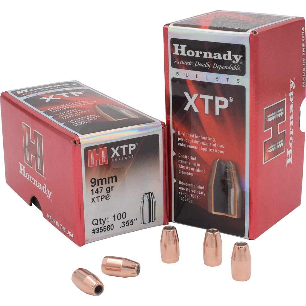 Hornady Hornady Traditional Pistol Bullets 9mm .355 147 Gr. Xtp 100 Box Reloading