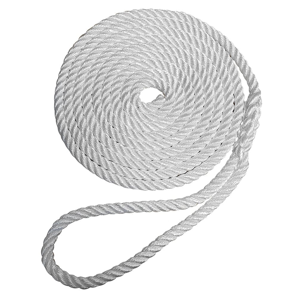 Robline Robline Premium Nylon 3 Strand Dock Line - 3/8" x 15' - White Sailing