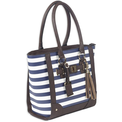 Bulldog Cases Bulldog Concealed Carry Purse Tote Style Navy Stripe Shooting