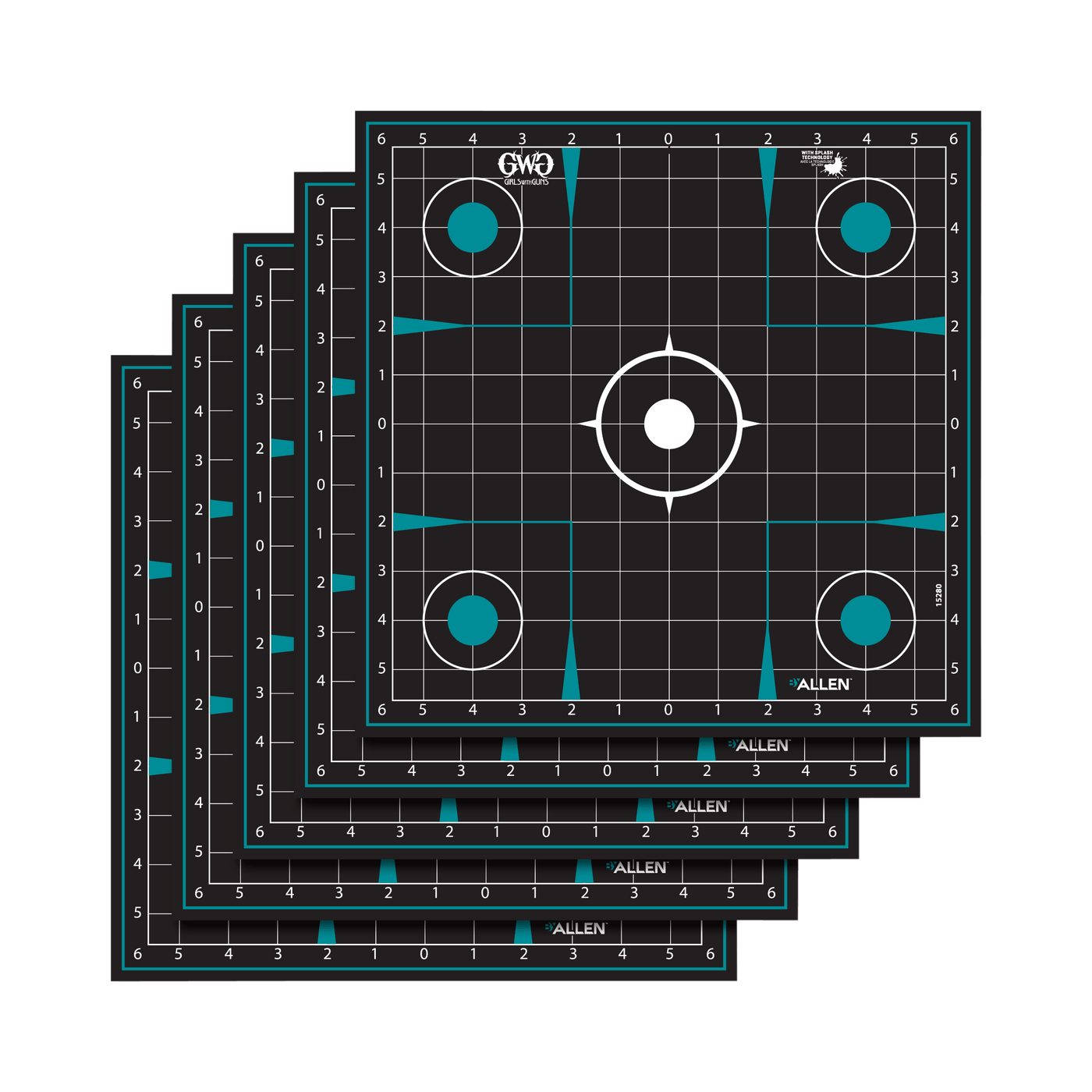 Girls With Guns Girls With Guns Splash, Allen 15280 Gwg Splsh   Adhsve 12x12 Sght Grd 5 Pk Shooting